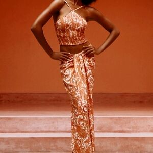 Nwt Lusana Blush Assa Top & Cassia Skirt Matching Set